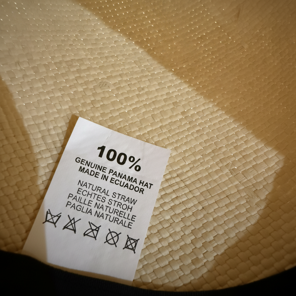 Étiquette 100% Genuine Panama Hat